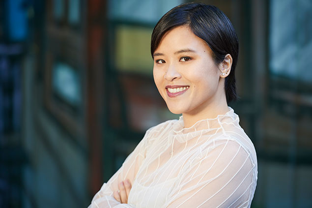 Photo of young asian woman, Anita Li, wearing a white shirt